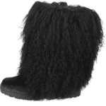 black-furry-boot