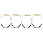 gold rim wine glasses